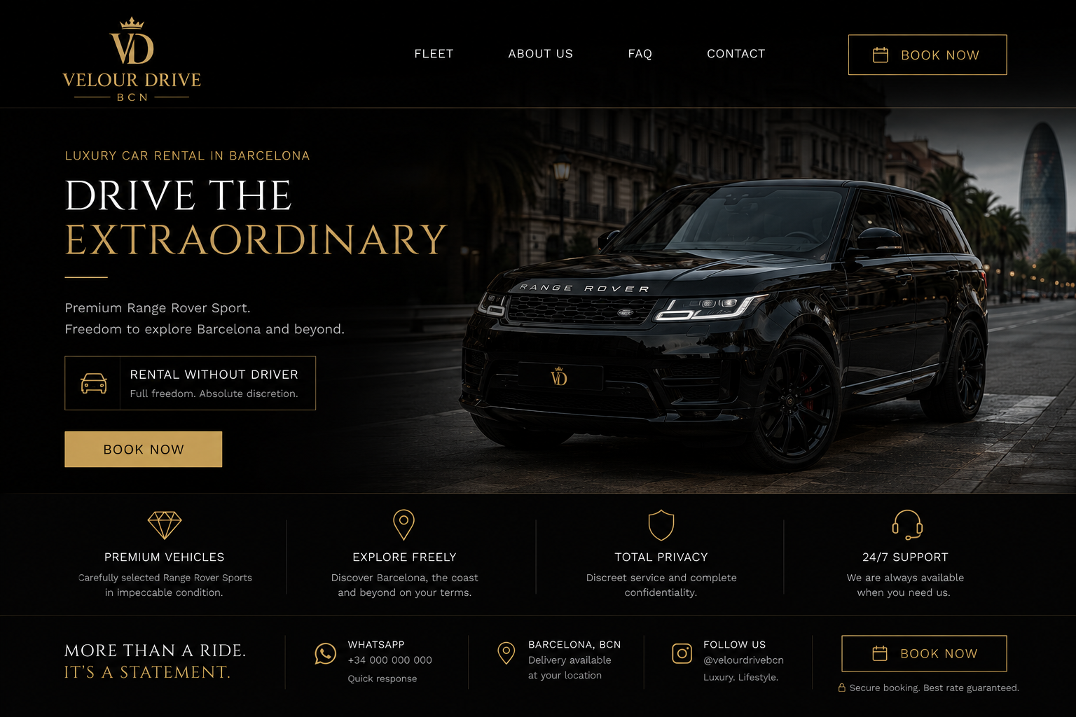 Velour Drive BCN luxury car rental Barcelona